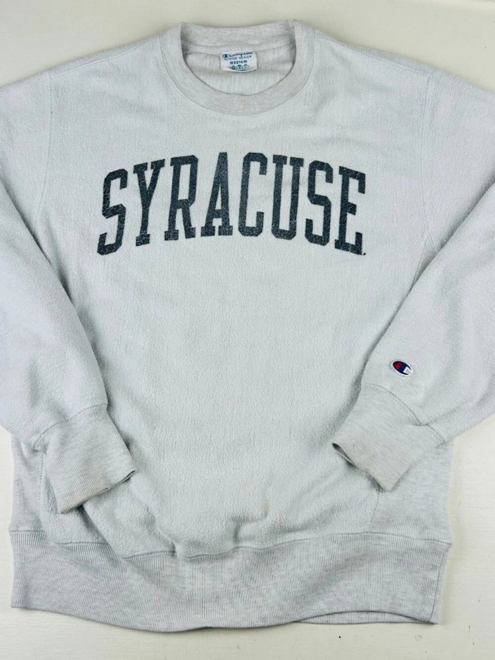 Champion Reverse Weave Syracuse Sweatshirt M Gray Terry Cloth Cotton